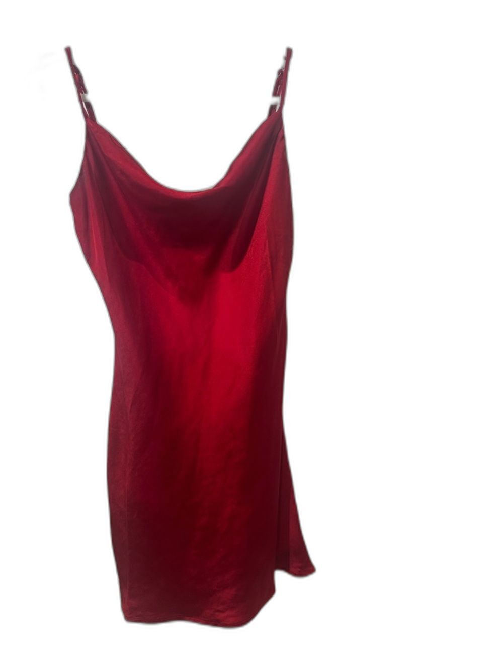 Blush Red Satin Slip Prom Dress